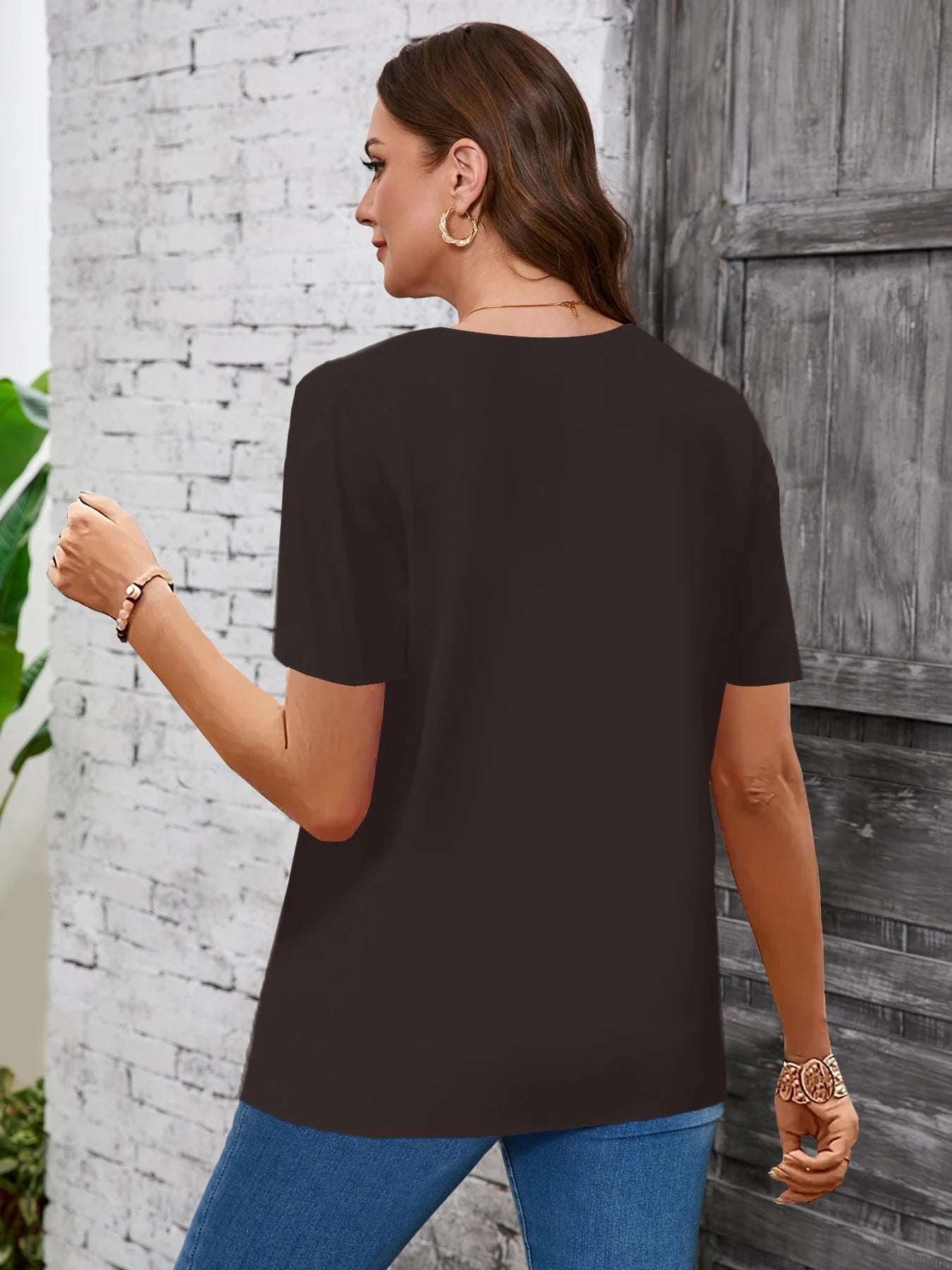 Plus Size Elegant Casual Woman T-Shirt Fashion Loose T-Shirt Woman Temperament Long sleeve T-Shirt Holiday Weekend