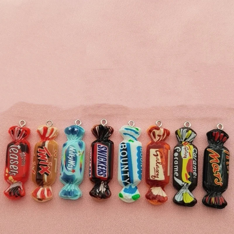 10pcs simulation candy and food toy resin pendant, DIY jewelry making earrings, keychain accessories