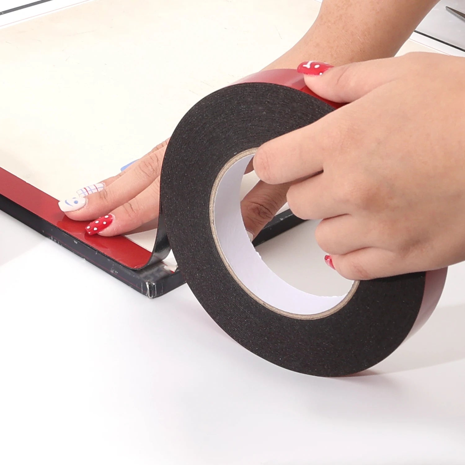 5/10/15/20MM Double-Sided Black PE Tape Red Film Foam Sponge Strong Adhesive Wall Mounting Tapes Traceless Sticker Length 10M