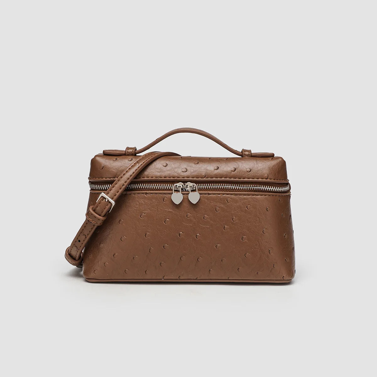 Customized name: pu leather texture, ins style lunch box bag, women's bag, new ostrich pattern commuter handbag, crossbody bag