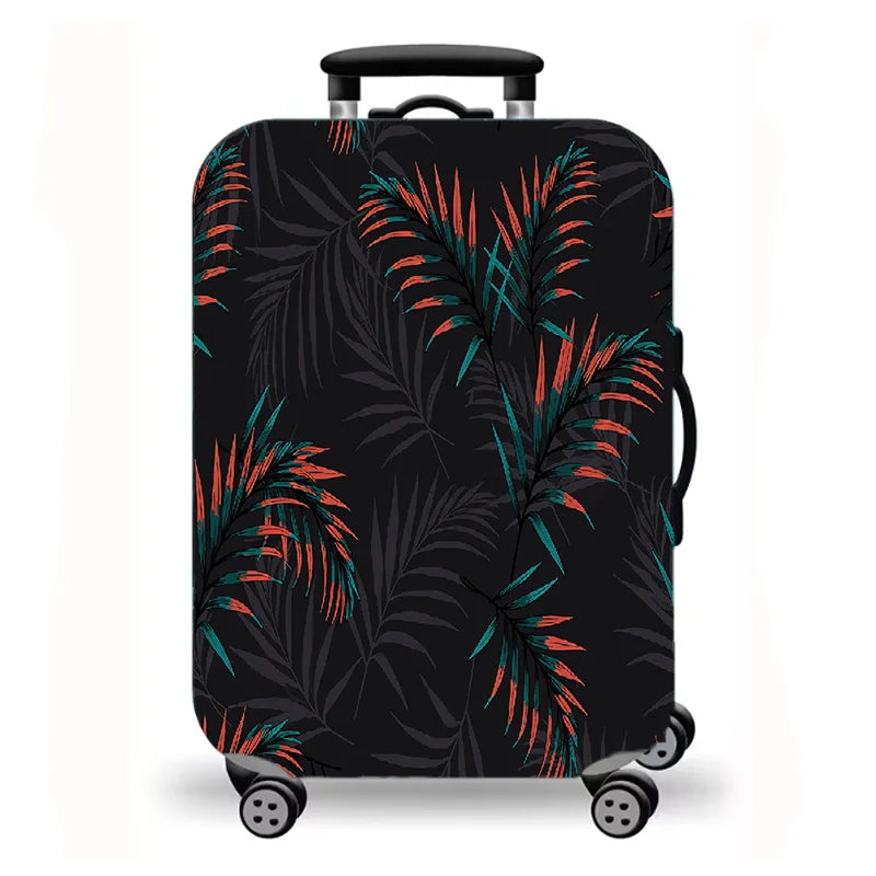 Luggage protective cover, retro printed elastic suitcase protective cover, retro floral pattern.