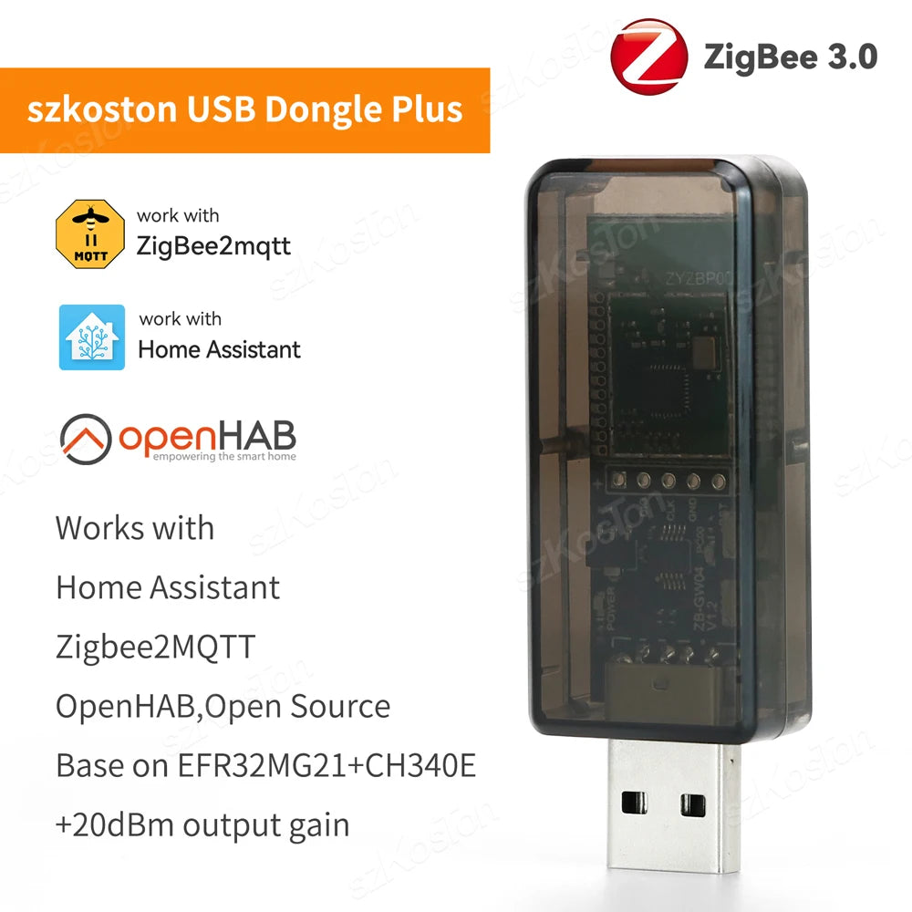 Zigbee 3.0 USB Dongle Plus EFR32MG21 Universal Open Source Hub Gateway Works with Home Assistant openHAB Zigbee2MQTT ZHA NCP