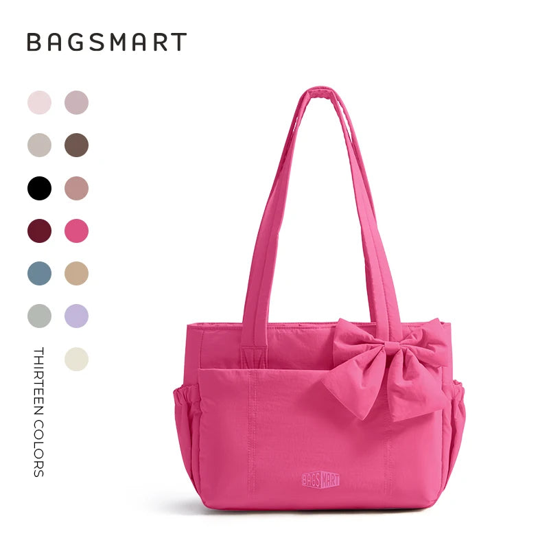 BAGSMART Tote Bag University Padded Shoulder Bag for Women Large Capacity Travel Handbag Daily Commute Women's Bag