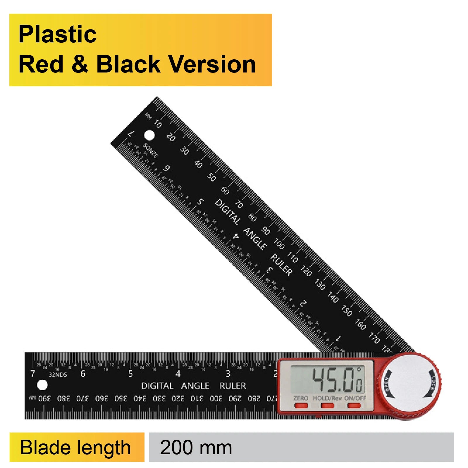 Digital Angle Finder LCD Digital Protractor 360 Degree Angle Gauge Electronic Inclinometer 7 Inch 200mm Precision Angle Tool