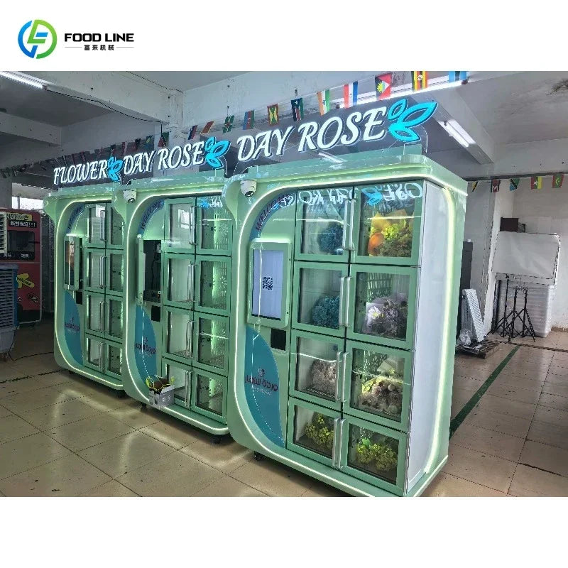 24H Intelligent Refrigerated Flower Vending Machine Self Service Automatic Bouquet Vending Equipment For Florist Shop