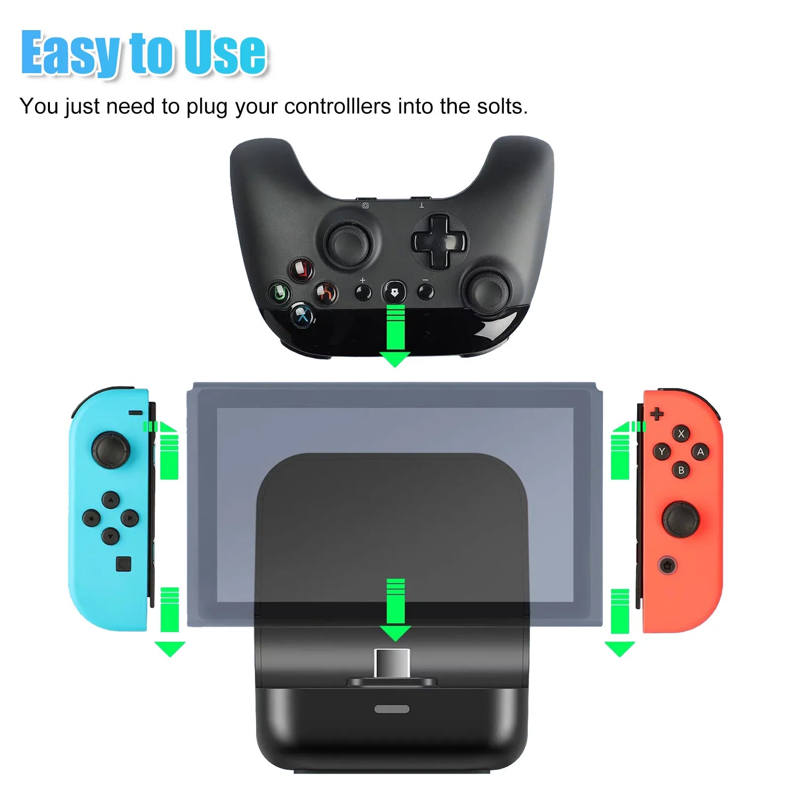 6-in-1 Charging Dock Charge Stand Station for Nintendo Switch Joy-Con Controller