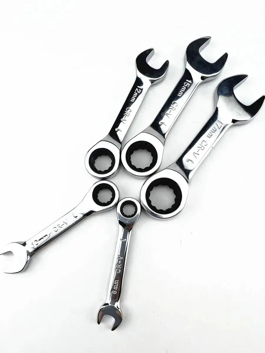 Short handle adjustable head ratchet wrench mini fast ratchet wrench labor-saving auto repair hardware dual-purpose wrench tool