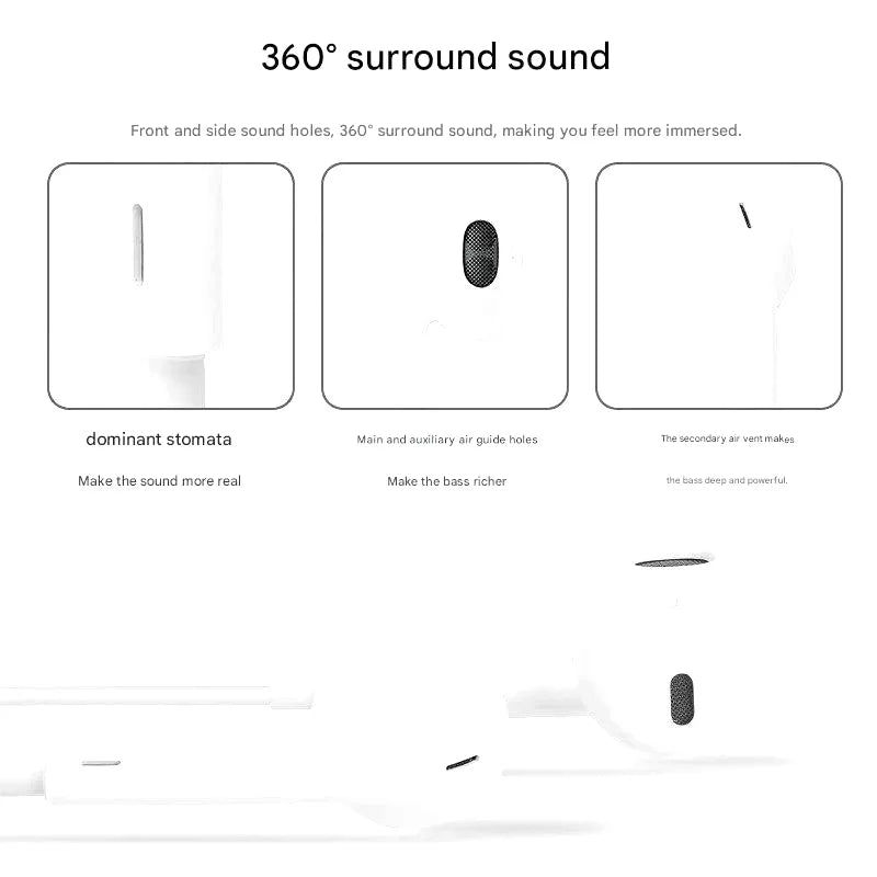 Original In-Ear Headphones For Apple iPad iPhone 15 17 14 13 12 11 16 Pro Max Plus Type C Wired Earphones Laptops Tablet Earbuds
