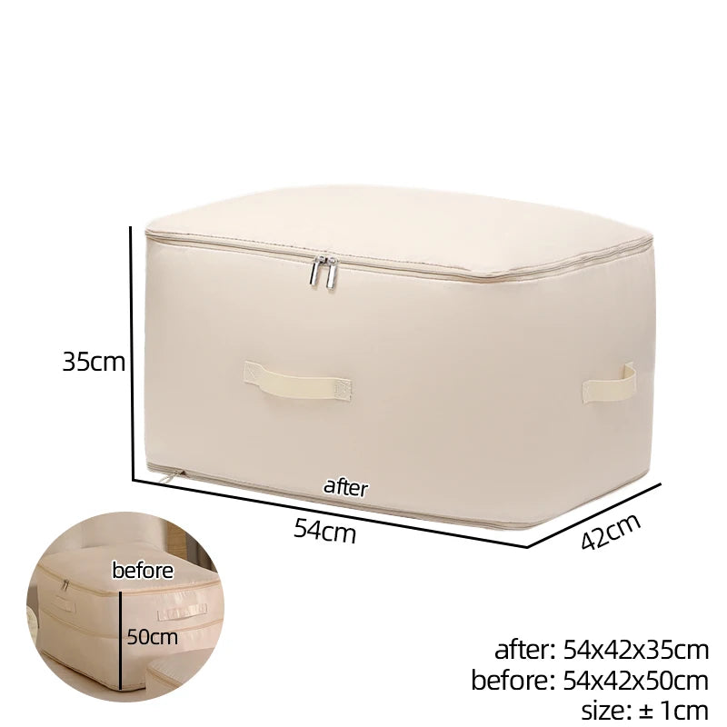Large Comforter Bag Duvet Clothes Self Compression Storage Blanket Coat Closet Sack Home Travel Organizer Wardrobe Space Saving
