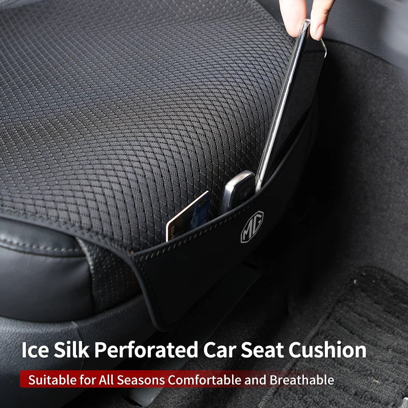 Car Ice Silk Seat Cushion Backrest Seat Cover Waist Pad Accessories For Morris Garages MG 3 5 6 7 HS ZS GS Hector TF GT ZR RX5