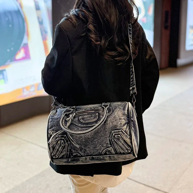 Retro Versatile Advanced Sense Commute Crossbody Bag Denim Fabric Large Capacity 2026 New Fashion Summer Casual Shoulder Bags