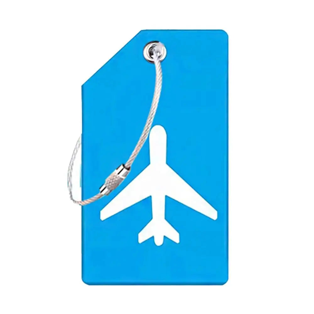 Aluminium Travel Luggage Tags Reusable Suitcase Baggage Labels Holiday Suitcase Labels Travel Bag ID Plane Identifier With Ropes