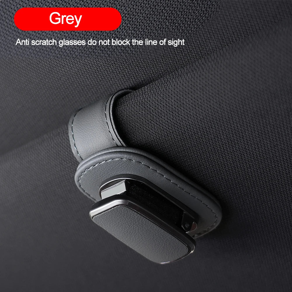 Car Eyeglass Storage Clip Sun Visor Sunglasses Holder Super Fiber Leather for Auto Interior Accessories Car Eyeglass Holder