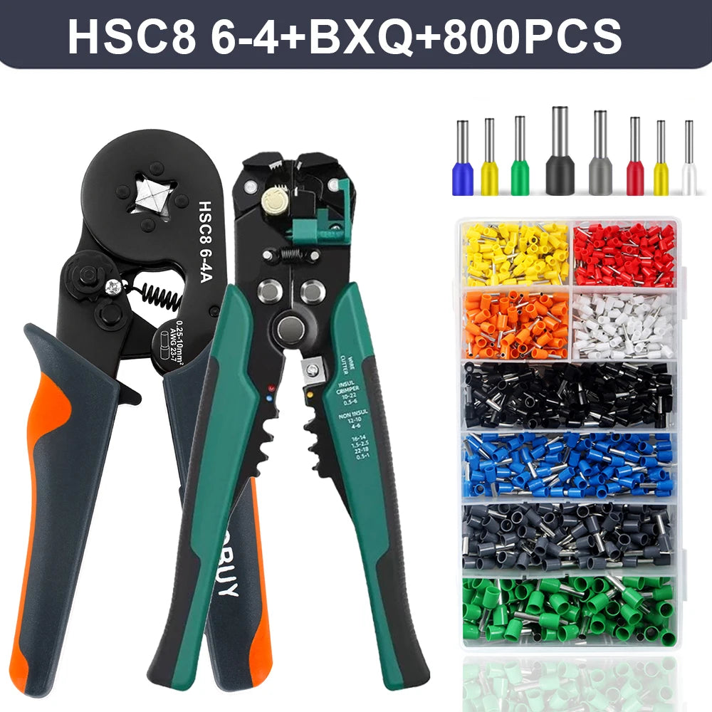 Crimper Cable Cutter Adjustable Automatic Wire Stripper Multifunctional Stripping Crimping Pliers Terminal Hand Tool