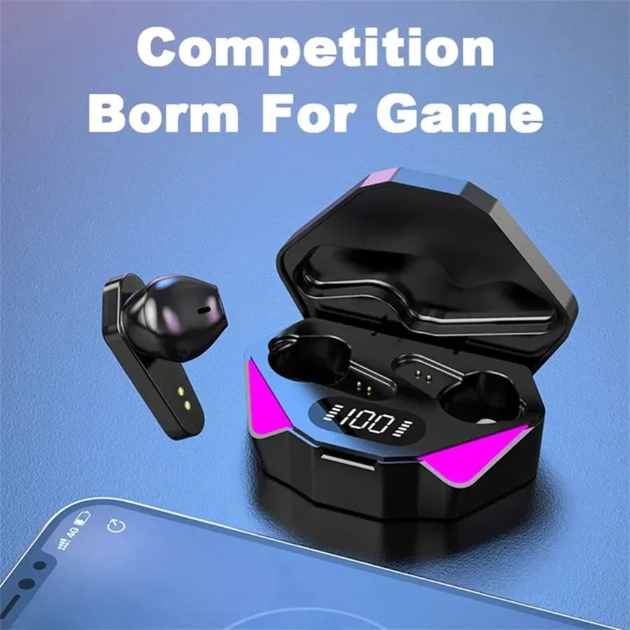 Bluetooth Gaming Earphone - Wireless Headset for Video Game Console Mobile Phone - Comfortable In-Ear Headphones with Mic