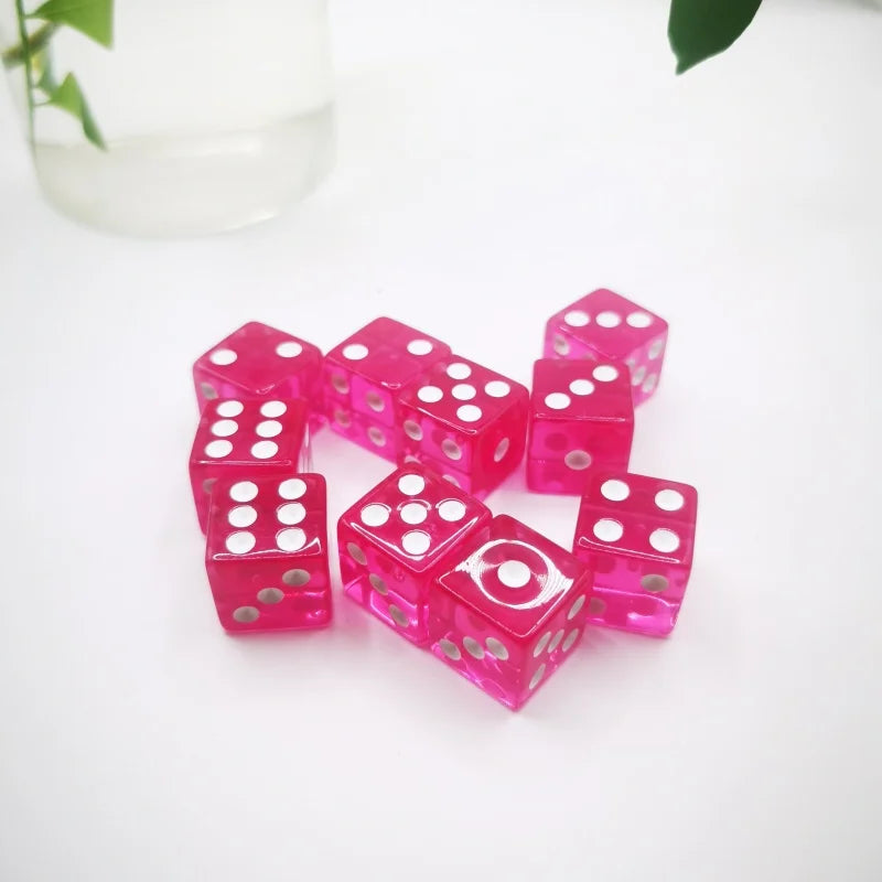 10Pcs Liquid Colored Square Dice 6 Sided D6 Dice Set 6 Faces 16mm Casino Game Dice With Square Edges Dice For Pub Board Game
