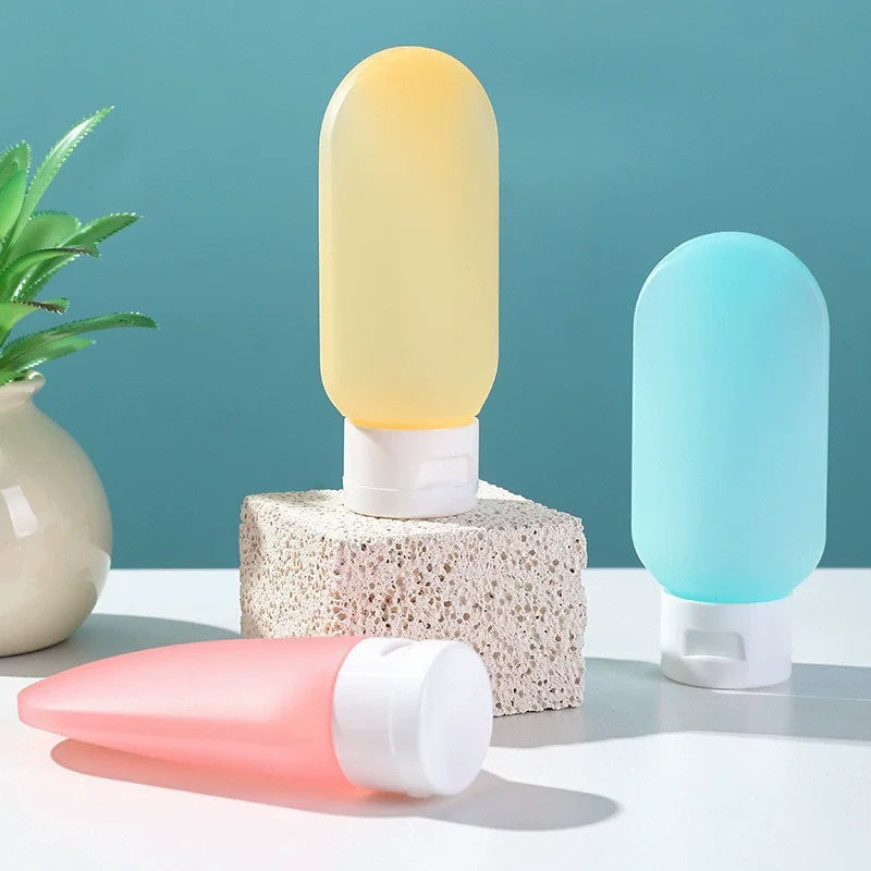 60ml/Set Silicone Travel Multicolour Cosmetic Bottles Empty Container Leakproof Refillable Bottle For Shampoo Conditioner Lotion