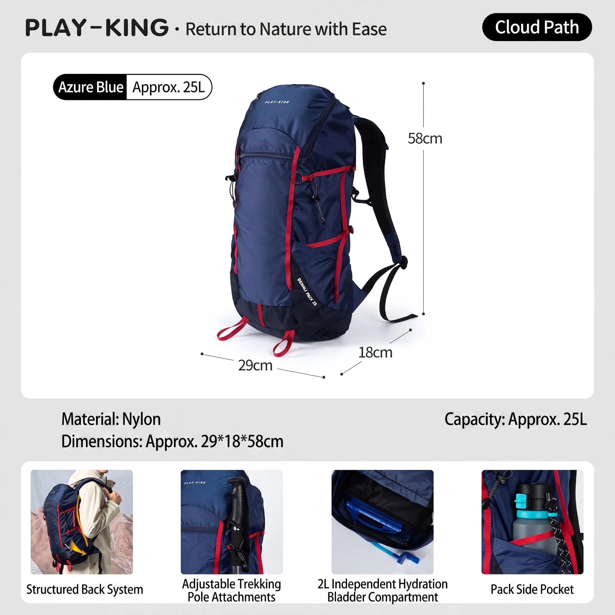 Outdoor professional mountaineering backpack large capacity cycling sports bag lightweight men's and women's camping hiking bag