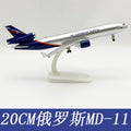 Scale Aircraft 20CM Russia Air MD-11 Airplane Model Diecast Metal Airplane Model Kit With Stand For Display Collection Gift