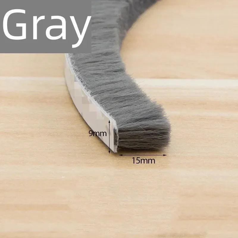 10Meters Brush Strip Self Adhesive Door Window Sealing Strip Home Door Window Sound Insulation Seal Film Door Swal Weather Strip