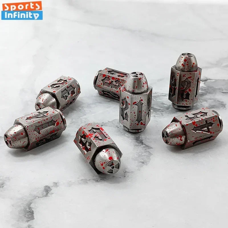 1pc of D6 Bullet Metal Dice Set for DND RPG Table Board Game Polyhedral Dice Number Dice KIT