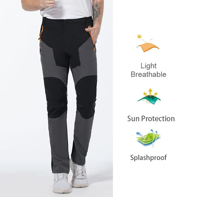 Men's Hiking Pants Summer ultra-thin, Breathable and cool Quick Dry Lightweight Cargo Work Golf Travel Pants with Zipper Pocket