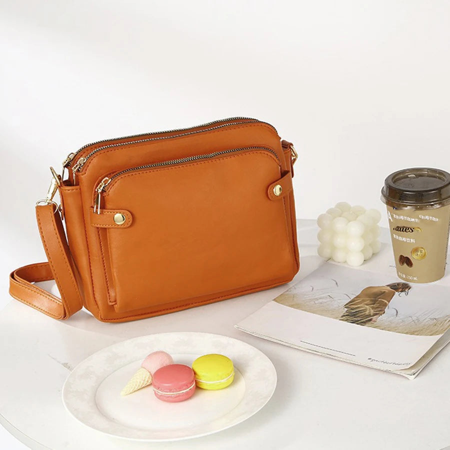 Multilayer Crossbody Messenger Bag Portable Daily Shoulder Mobile Phone Storage Clutch Pouch For Travel Shopping Daily Use