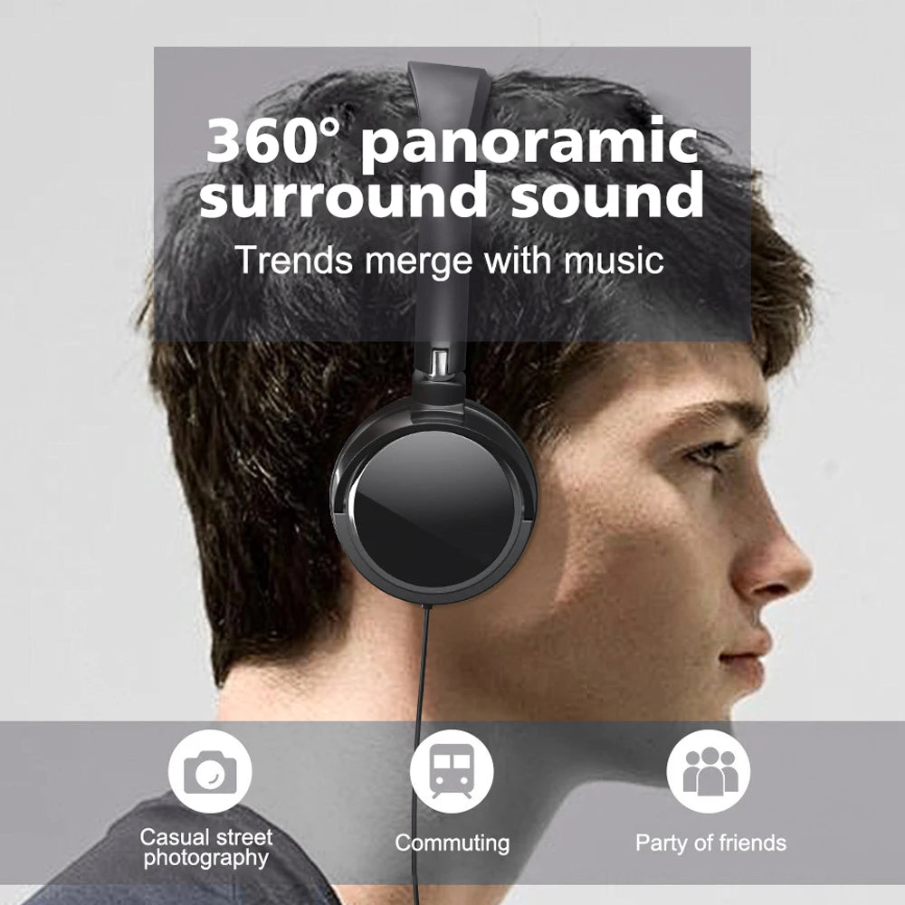 3.5mm/Type-C Wired Headphones Noise Cancelling Business Over Ear Headset Flexible Adjustable Stereo Earphones for PC MP3 Mobile