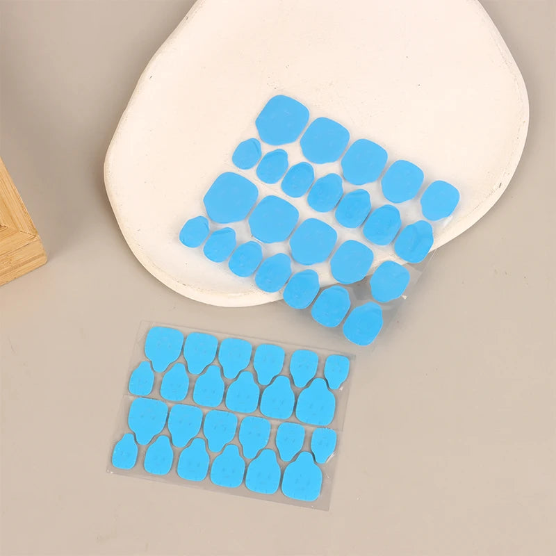 10Pcs False Nail Glue 24 Pills/Sheet UV Double Side Adhesive Tape Glue Sticker For Fake Nails Tips Clear Jelly Pad Press Tool