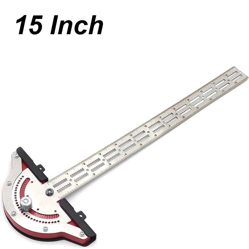 Multi-Function Angle Measure Woodworker Edge Ruler with Adjustable Protractor Angle Finder Stainless Steel Carpenter Mark Rule