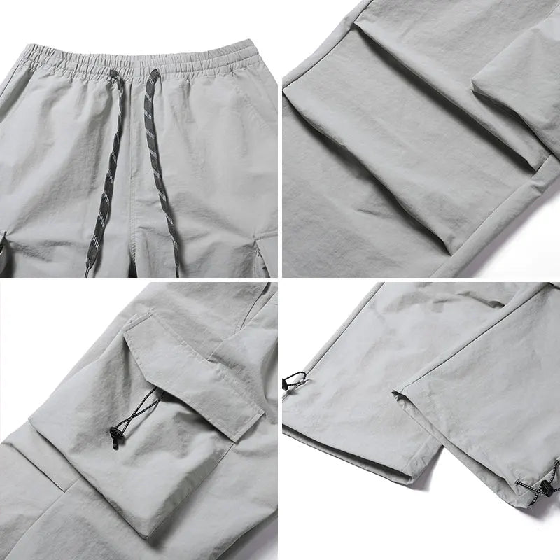Women Hiking Pant Elastic Waist Trouser Adjustable Cuff Windproof Pant Men Outdoor Camping Pant Multiple Pockets Waterproof Pant