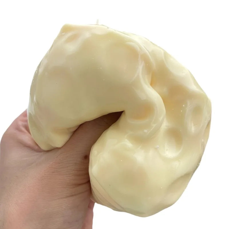 Cheese Cube Stress Ball Crunchy Squeeze Ball Squishy Toy Round Blocks Filled Fidget Toy ASMR Sensory Anti-Stress Festival Gift