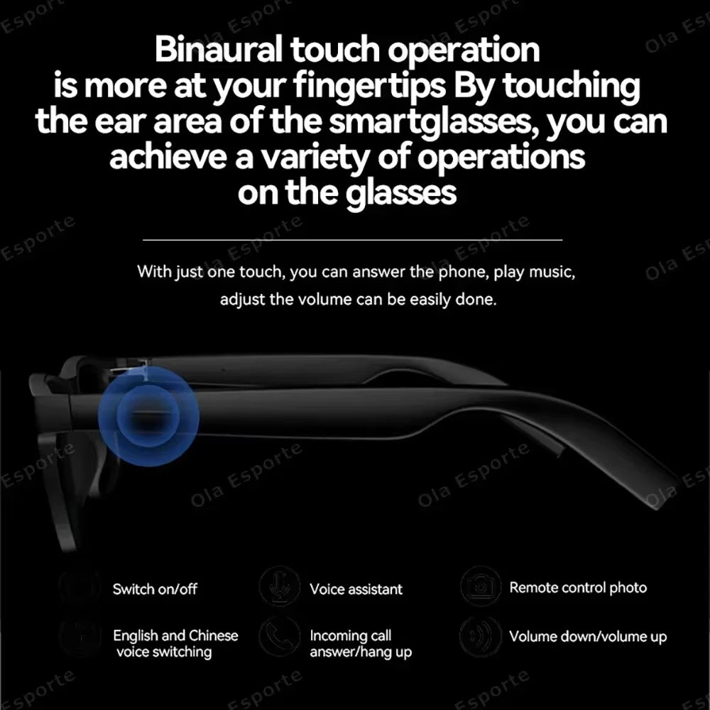 Lenovo AI Smart Glasses 8K Shooting Touch Control Photo Recording Translator Bluetooth Smart Sunglasses with Voice Assistant