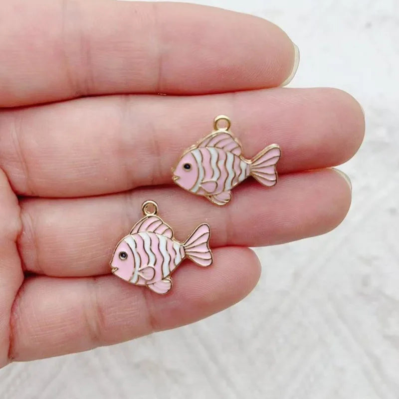 10pcs DIY double-sided marine life accessory bracelet pendant alloy drip oil accessory hanging ornament