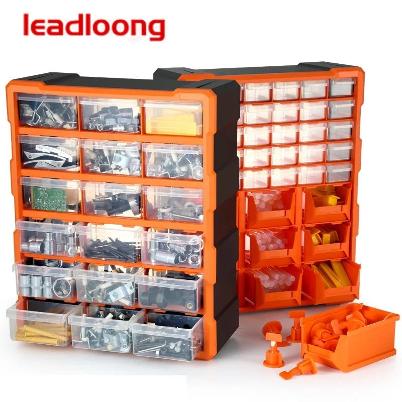 LEADLOONG 18 Grids Parts storage box accessories materials Screw box parts cabinet drawer toolbox components classification