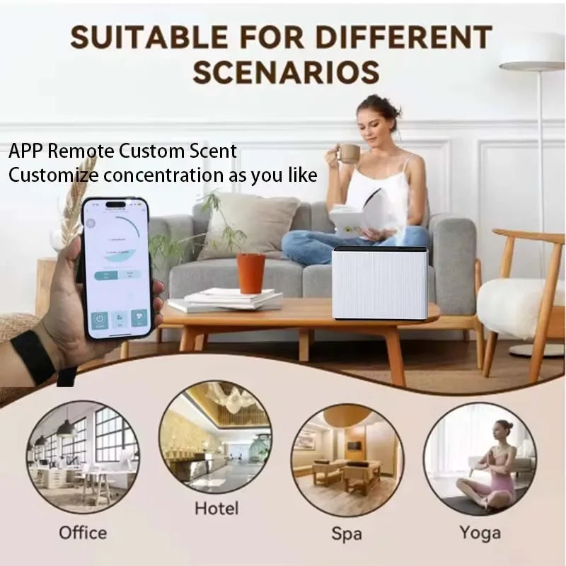 NAMSTE 1000ML Fragrance Diffuser WIFI Bluetooth Smart Scent Air Machine For Home Hotel HVAC Aroma Diffuser Cover 4000m³ Black