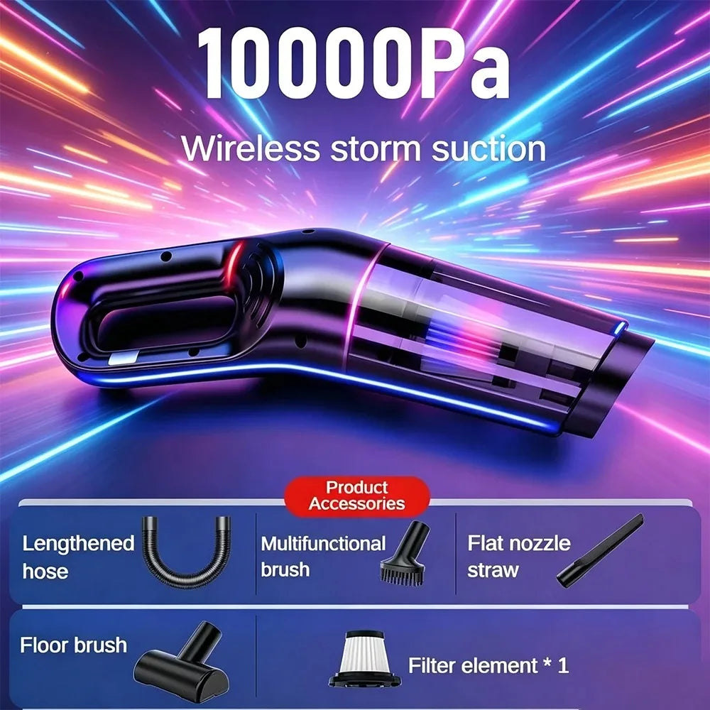 High Suction Portable Handheld Car Vacuum Cleaner Dual‑Use Wet Dry Auto Household Cleaning Tool
