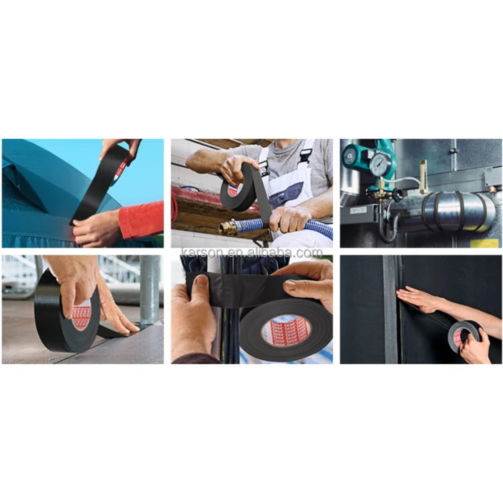 Indoor Outdoor, High Quality, Strong Adhesive Black Single Side Repair Tape, Tesa 4651 Premium Acrylic Coated Cloth Tape