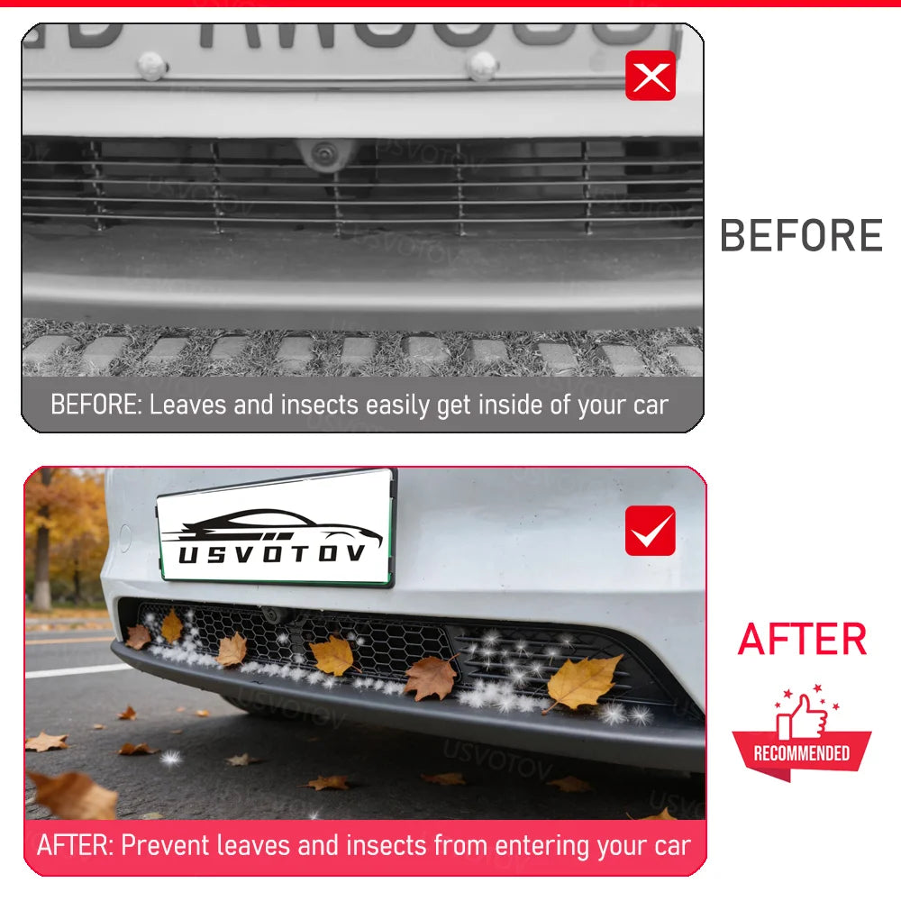 Front Grill Mesh Insert for Tesla Model Y Premium Juniper Model YL 2025 2026 Bumper Air Inlet Vent Grille Cover Trim Accessories