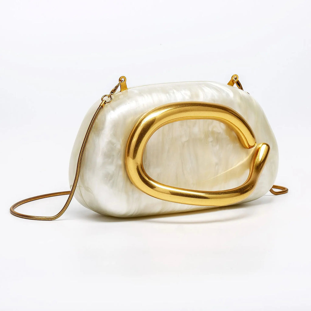 Ladies Shoulder Cross-bag Shaped Shell Acrylic Bag Elegant Lady Fashion Wedding Dinner Clutch Bag Party Purse Bag New Dinner Bag