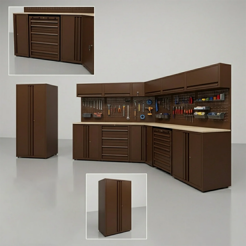 Modular Heavy-Duty Tool Cabinet Industrial Rolling Storage Workstation with Drawers for Garage Workshop Mechanic Organizer