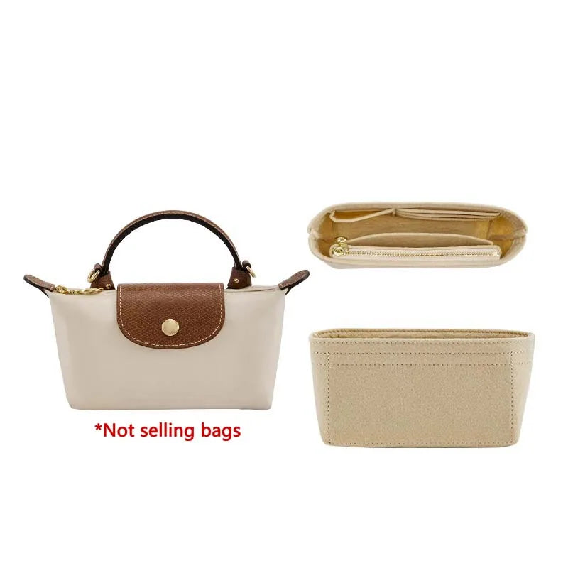 Bag organizer insert for Longchamp mini bag support purse insert handbag liner bags accessories