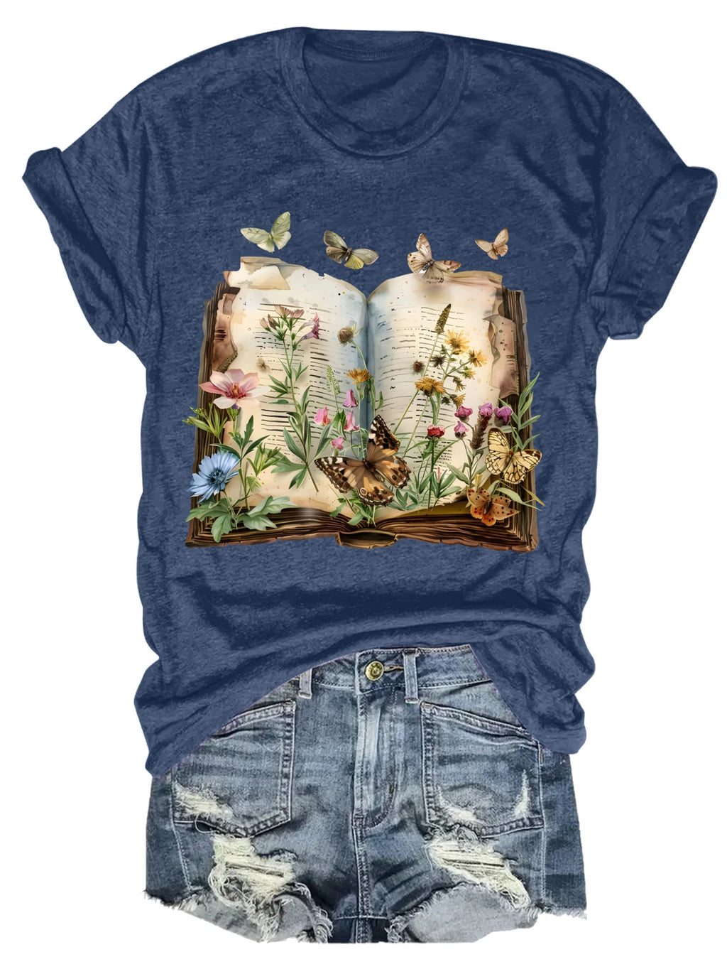 Women's plus size tank top Open Book With Flowers And Butterflies Suitable for sports and daily wear womens clothes sleeveless