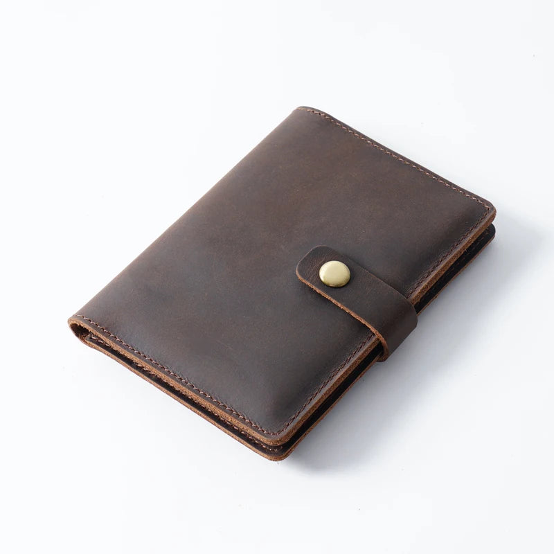 Crazy Horse Leather Passport Wallet – Retro Travel Organizer, RFID Blocking Multi-Function Ticket Purse for Men & Women