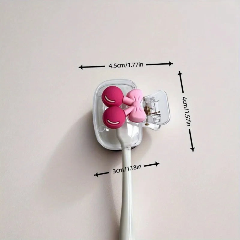 50Pcs Cherry Design Toothbrush Holder, Cherry Pattern, Protect Toothbrush Head, Features Dual Holes for Drainage and Ventilation