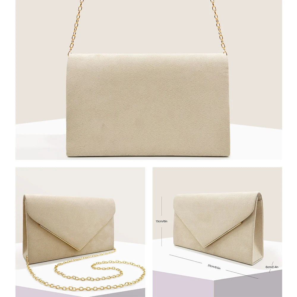 Velvet Envelope Bags Women Evening Wallets High Quality Clutches Banquet Dresses Clutch Over Shoulder Bags with Chain Handbags
