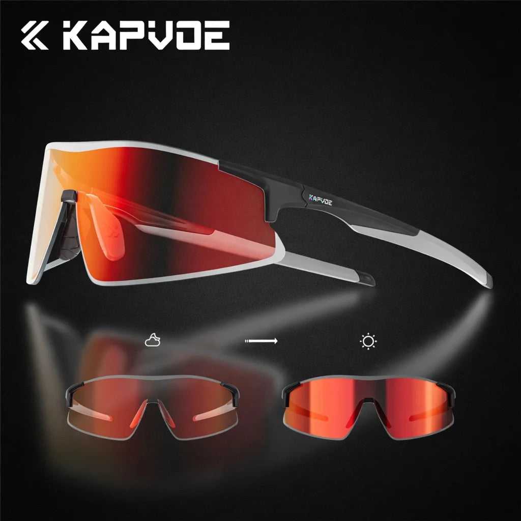 Kapvoe 2026 Hiking Eyewear Sports Sunglasses Photochromic Cycling Glasses Mountain Bicycle Goggles MTB Road Bike UV400 Eyewear