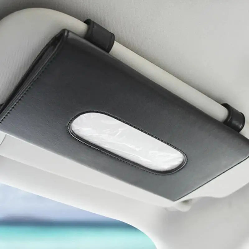 （Summer4）Car Tissue Box Towel Car Sun Visor Tissue Box Holder Auto Storage Decoration