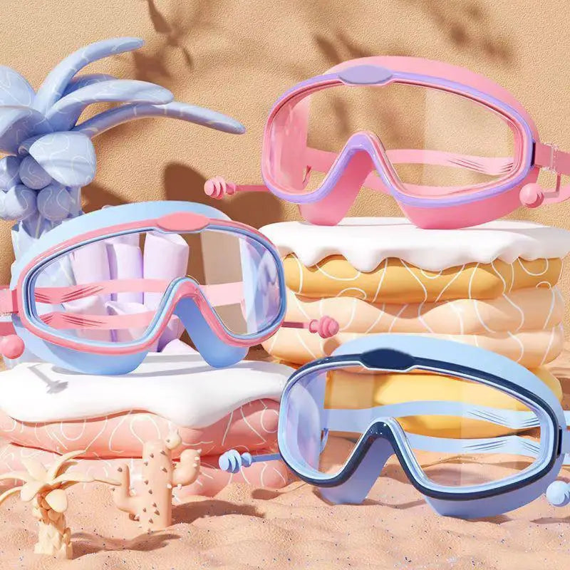 New【1PC Swimming Goggles Big Frame HD View Anti-fog Waterproof Swim Goggles Boys And Girls Multi-color To Choose】