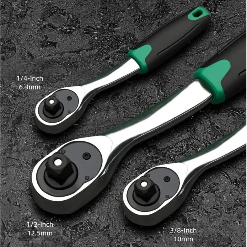 72-Tooth Quick Release Ratchet Wrench- Multi-Function Hand Tool for Auto Repair & Maintenance